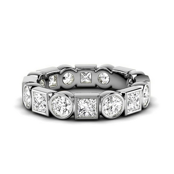 Alba Princess & Round Cut Wedding Ring