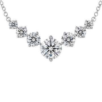 Seven Stones Round Briliant Diamond Pendant