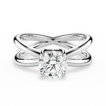 The Ciara Round Cut Split Double Band Solitaire Engagement Ring