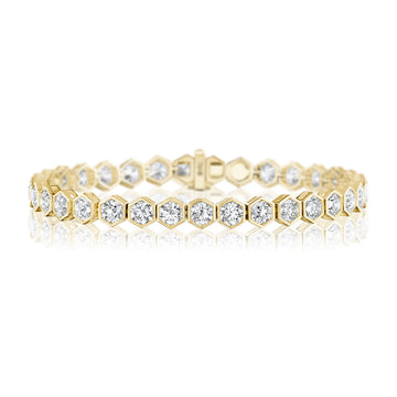 Hexagon Cut Lab Diamond Tennis Bracelet