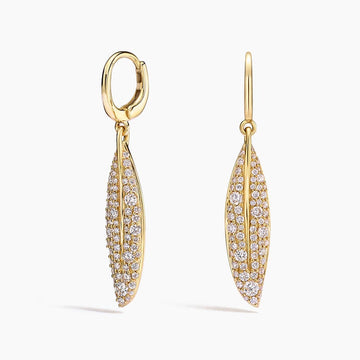 Jane Goodall Pavé Olive Branch Diamond Drop Earrings