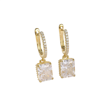Kaia Emerald Cut Diamond Hoop Earrings