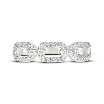 Roxy Pave Chain Link Wedding Ring
