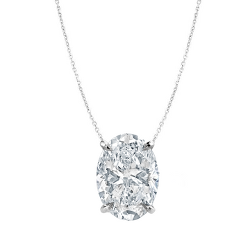 Yara Oval Solitaire Diamond Pendant
