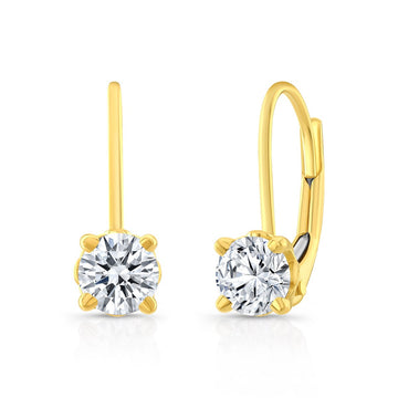 Anya Leverback Diamond Drop Earrings
