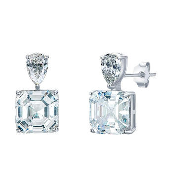 Alessia Pear & Princess Cut Diamond Earrings