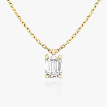 Milena Emerald Cut Solitaire Diamond Pendant