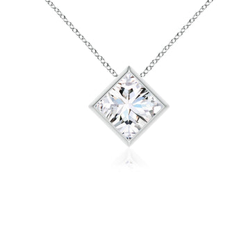 Stacy Bezel Princess Cut Diamond Pendant