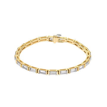 Baguette Cut Lab Diamond Tennis Bracelet