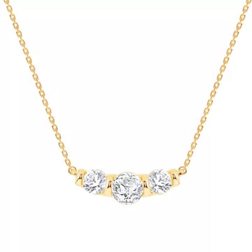 Three Stone Bar Set Diamond Pendant