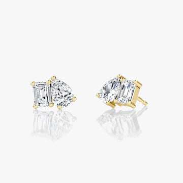 Toi et Moi Emerald & Pear Stud Earrings