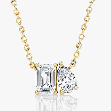 Toi Et Moi Pear & Emerald Cut Diamond Pendant