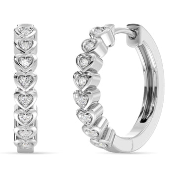 Tiffany's Hearts shaped Diamond Hoop Earrings