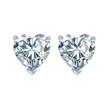 Eva  Diamond Heart Shaped Stud Earrings