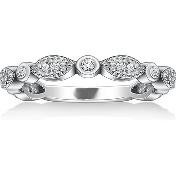 Marquise & Round Half Eternity Wedding Ring