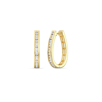 Rachel Diamond Channel Set Hoop Earrings