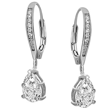 Vera Dangle Leverback Drop Diamond Earrings