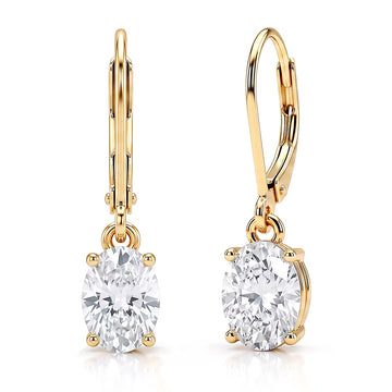 Athena Oval Cut Leverback Earrings