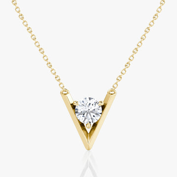 Vicky's V Shaped Round Brilliant Diamond Pendant