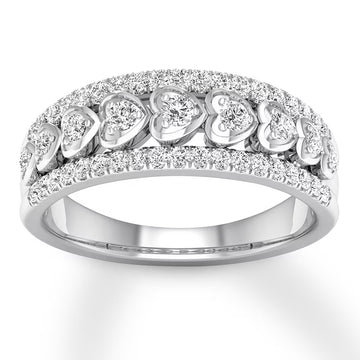 Heart Frame Nine Stone Wedding Ring