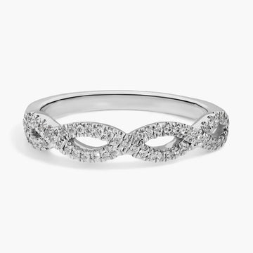 Half Circle Infinity Twist Wedding Ring