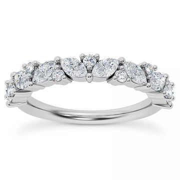 Maia Marquise and Round Wedding Ring