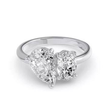 Toi Et Moi Customizable Oval Lab Diamond Ring ( 1.00 ct. tw.)