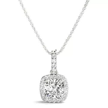 Roxy Cushion Halo Diamond Pendant