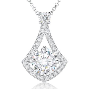 Natalya Round Cut Teardrop Diamond Pendant