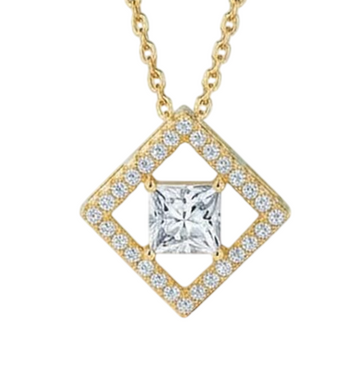 Alexia Princess Cut Diamond Pendant