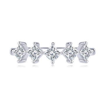 Valerie Five Stone Princess Cut Wedding Ring