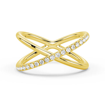 Kaye Pavé X-Cross Wedding Ring
