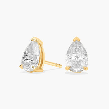 Pear Cut Diamond Stud Earrings