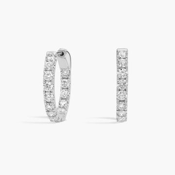 Inside Out Diamond Round Hoops Earrnings