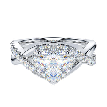 THELA Simulated Heart Shape Diamond Engagement Ring