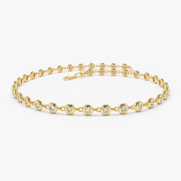 Bezel Setting Lab Diamond Tennis Bracelet