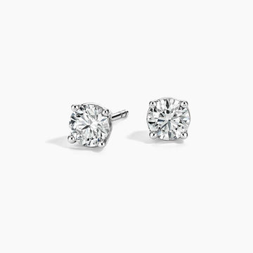 Four-Prong Round Diamond stud Earrings