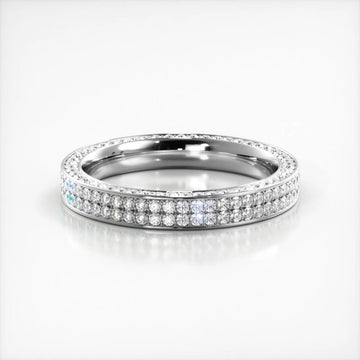 Double Row Prong Eternity Wedding Ring
