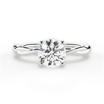 The Anais Round Cut  Twisted Solitaire Engagement Ring