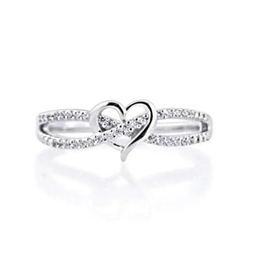 Volta Criss Cross Heart  Engagement Ring
