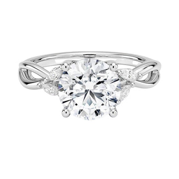 Serena Round Cut Twisted Infinity Engagement Ring