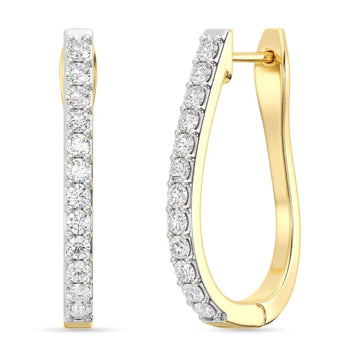 Luna Prong Set Hoop Diamond Earrings